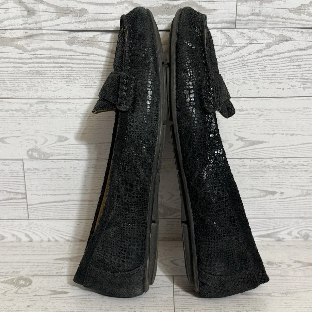 Vionic Larrun Driving Loafers Sz 8 Black Snakeskin Pattern Orthotic Flats Shoes - Picture 6 of 12